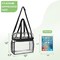 Clear Bag Stadium Approved 12x6x12 Clear Tote Bag with Removable Strap Clear Lunch Bag for Work Sports Festival (Black)